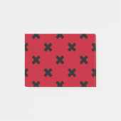 Zwarte kruisstift op rood post-it® notes (Voorkant)