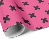 Zwarte kruisstiften op fuchsia cadeaupapier (Rol Hoek)