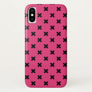 Zwarte kruisstiften op fuchsia Case-Mate iPhone case