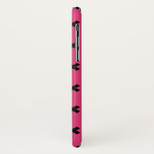 Zwarte kruisstiften op fuchsia Case-Mate iPhone case (Achterkant/links)