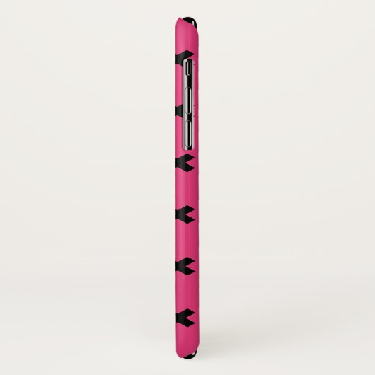 Zwarte kruisstiften op fuchsia Case-Mate iPhone case (Achterkant/links)