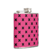 Zwarte kruisstiften op fuchsia heupfles (Rechts)