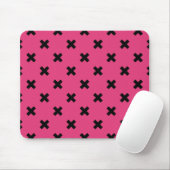 Zwarte kruisstiften op fuchsia muismat (Met muis)