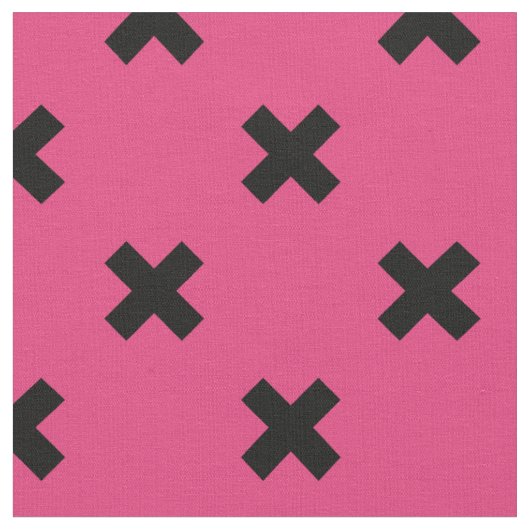 Zwarte kruisstiften op fuchsia stof (Close Up)