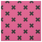 Zwarte kruisstiften op fuchsia stof (Swatch)
