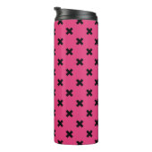 Zwarte kruisstiften op fuchsia thermosbeker (Geroteerd rechts)