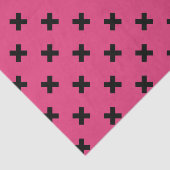 Zwarte kruisstiften op fuchsia tissuepapier (Detail)