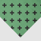 Zwarte kruisstiften op groen tissuepapier (Detail)