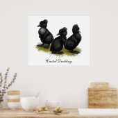 Zwarte Kuikens Met Kuif Poster (Keuken)
