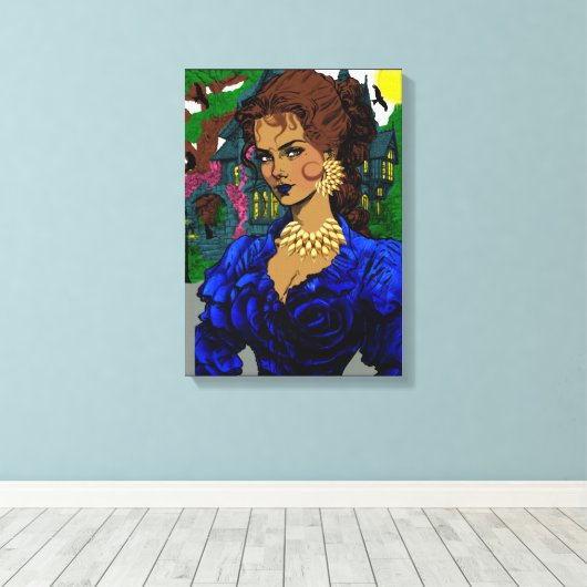 Zwarte kunst /  wandkunst canvas afdruk (Insitu (Houten vloer))