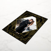 Zwarte Kunstdeco Modern sparen de Datum Folie Feestdagenkaart (Gedraaid)