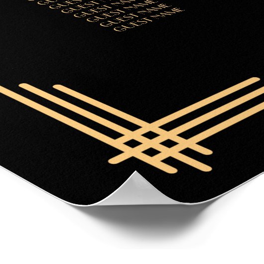 Zwarte kunstdeco-weddenschappen poster (Hoek)