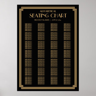 Zwarte Kunstdecoalfabetische bruiloft Poster