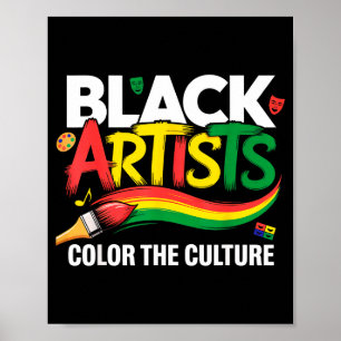 Zwarte Kunstenaar Kleurt De Cultuur Zwarte Geschie Poster