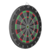 Zwarte kunstledertextuur dartbord (Voorkant Links)