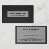 Zwarte kunstledertextuur visitekaartje (Voorkant / Achterkant)