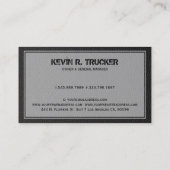 Zwarte kunstledertextuur visitekaartje (Achterkant)
