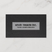 Zwarte kunstledertextuur visitekaartje (Voorkant)