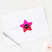 Zwarte Kus Ster Sticker (Envelop)