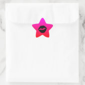 Zwarte Kus Ster Sticker (Tas)