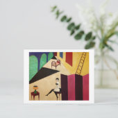 Zwarte kussen briefkaart (Staand voorkant)