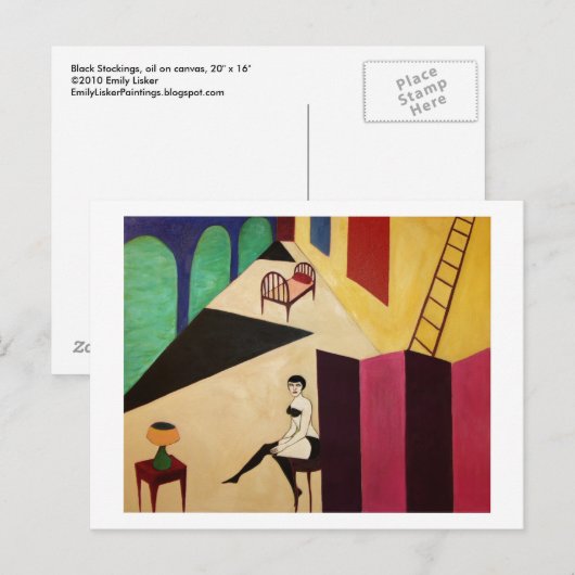 Zwarte kussen briefkaart (Voorkant / Achterkant)