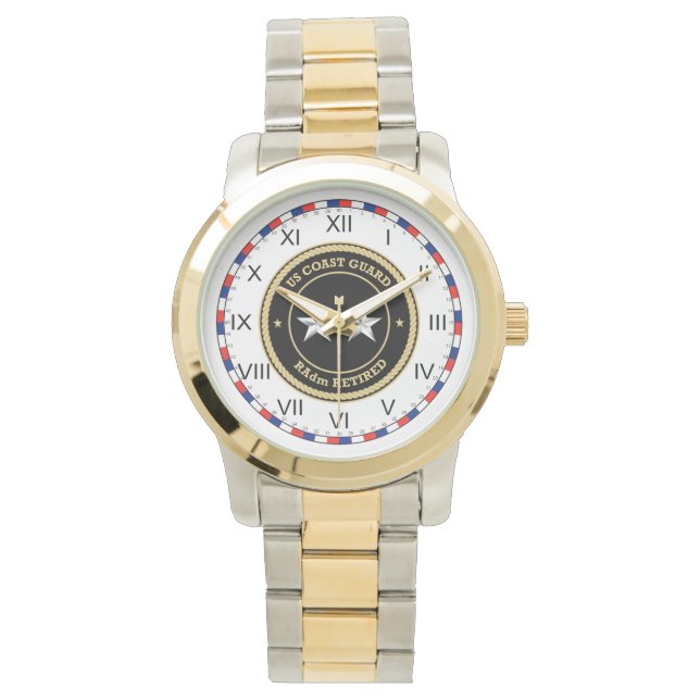 Zwarte kustwacht Rdm in ruste Zwarte schild Horloge (Voorkant)