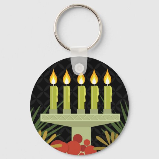 zwarte kwanzaa sleutelhanger (Voorkant)