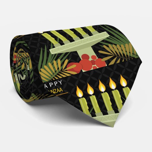 zwarte kwanzaa stropdas (Opgerold)