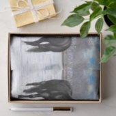 zwarte kwartpaarden in sneeuw tissuepapier (Geschenk)