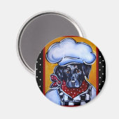 Zwarte Lab Chef Magneet (Voorkant / Achterkant)