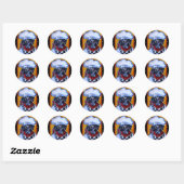 Zwarte Lab Chef Ronde Sticker (Vel)