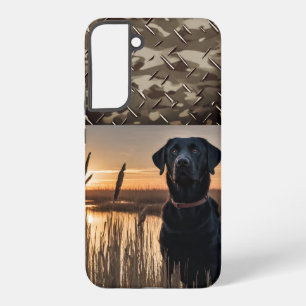 Zwarte Lab Eend Jacht Moeras Camo Buiten Hond Samsung Galaxy Hoesje