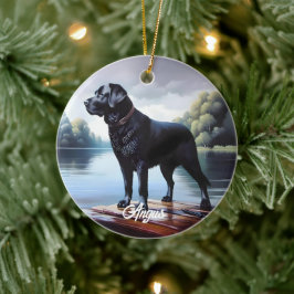 Zwarte Lab en meer Keramisch Ornament
