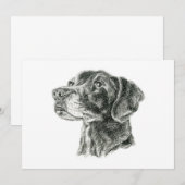 Zwarte Lab Flat Card (Voorkant / Achterkant)