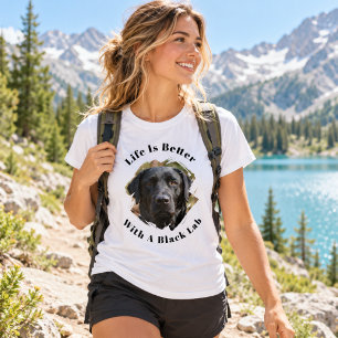 Zwarte Lab Foto Leven is beter vrouwen T-shirt