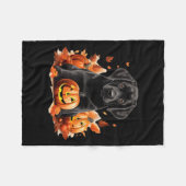 Zwarte Lab hond Moeder Vader Halloween Herfst Grap Fleece Deken (Voorkant (Horizontaal))