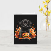 Zwarte Lab hond Moeder Vader Halloween Herfst Grap Kaart (Gele Bloem)