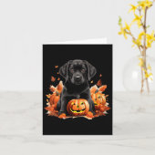 Zwarte Lab hond Moeder Vader Halloween Herfst Grap Kaart (Gele Bloem)