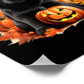 Zwarte Lab hond Moeder Vader Halloween Herfst Grap Poster (Hoek)