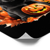 Zwarte Lab hond Moeder Vader Halloween Herfst Grap Poster (Hoek)