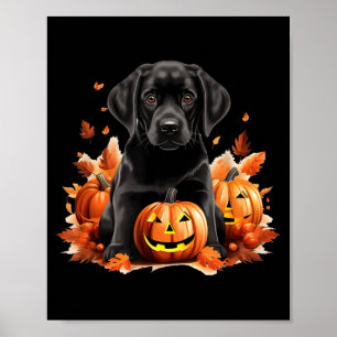 Zwarte Lab hond Moeder Vader Halloween Herfst Grap Poster