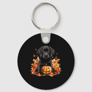 Zwarte Lab hond Moeder Vader Halloween Herfst Grap Sleutelhanger