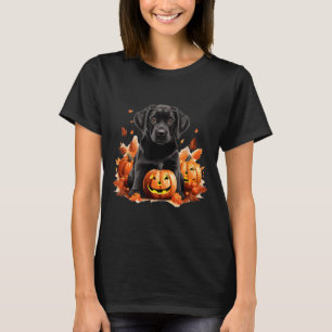 Zwarte Lab hond Moeder Vader Halloween Herfst Grap T-shirt