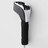 Zwarte Lab Kartel Zittend Golfheadcover (Schuin)
