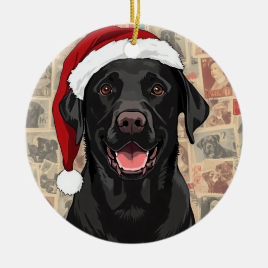 Zwarte lab keramisch ornament (Voorkant)