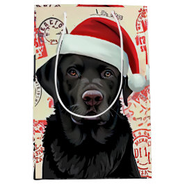 Zwarte lab kerst medium cadeauzakje