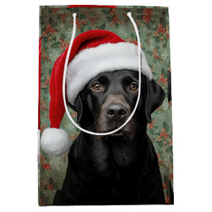 Zwarte lab kerst medium cadeauzakje