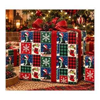 Zwarte Lab Kerstdeken Cadeaupapier