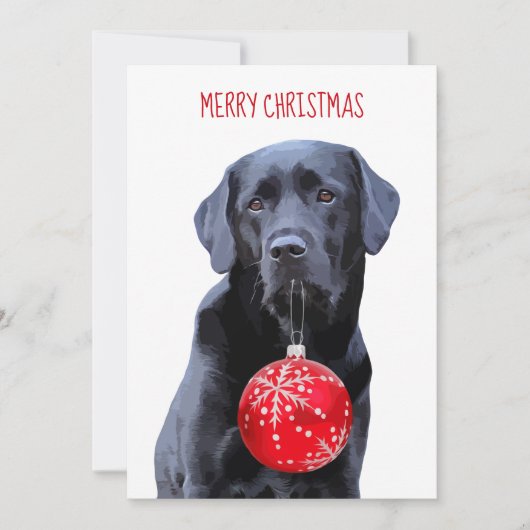 Zwarte Lab Kerstmis - Schattige Labrador Hond Kaart (Voorkant)